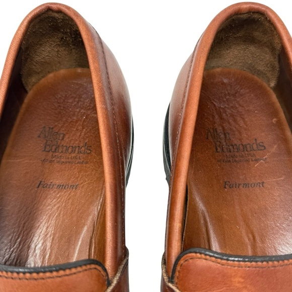 Allen Edmonds Fairmont Leather Penny Loafers Shoes Size 9.5D Brown Anti Skid - Picture 8 of 13